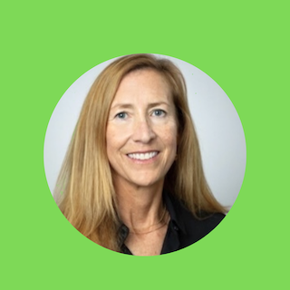 Headshot of H Pritz with green background